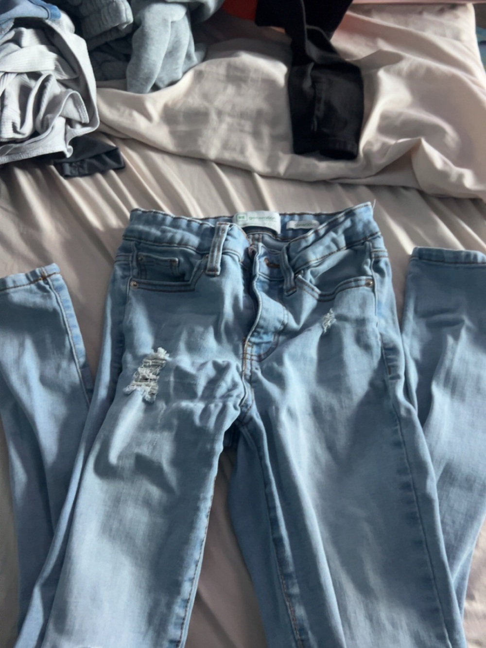 Light Blue Women's Distressed Skinny Jeans
